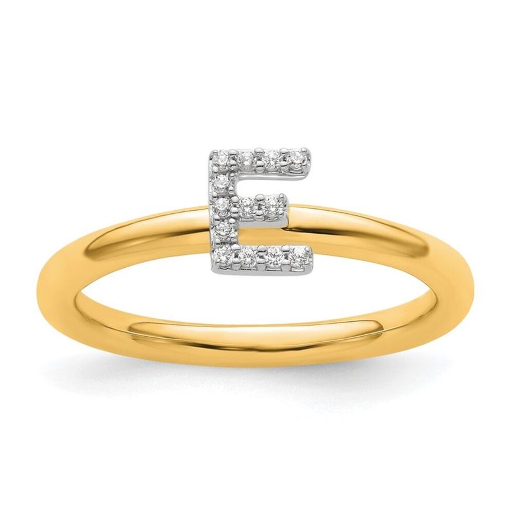 Kazi Luxury 14k Yellow Gold Stackable Diamond Ini… - image 1